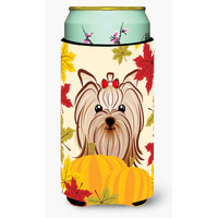 "Caroline's Treasures BB2010TBC ""Yorkie Yorkshire Terrier Thanksgiving"" Tall Boy Hugger Koozie, Multicolor"
