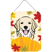 "Caroline's Treasures Golden Retriever Thanksgiving Wall or Door Hanging Prints BB2011DS1216, 16HX12W, Multicolor"
