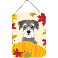 "Caroline's Treasures Schnauzer Thanksgiving Wall or Door Hanging Prints BB2012DS1216, 16HX12W, Multicolor"