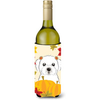 "Caroline's Treasures BB2014LITERK ""Maltese Thanksgiving"" Wine Bottle Hugger Koozie, 750ml, Multicolor"