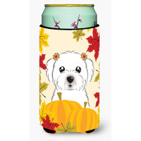 "Caroline's Treasures BB2014TBC ""Maltese Thanksgiving"" Tall Boy Hugger Koozie, Multicolor"