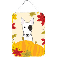 "Caroline's Treasures Bull Terrier Thanksgiving Wall or Door Hanging Prints BB2015DS1216, 16HX12W, Multicolor"