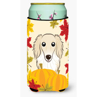 "Caroline's Treasures BB2018TBC ""Longhair Crme Dachshund Thanksgiving"" Tall Boy Hugger Koozie, Multicolor"