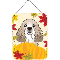 "Caroline's Treasures Cocker Spaniel Thanksgiving Wall or Door Hanging Prints BB2022DS1216, 16HX12W, Multicolor"