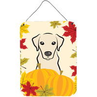 "Caroline's Treasures Yellow Labrador Thanksgiving Wall or Door Hanging Prints BB2028DS1216, 16""H x 12""W, Multicolor"