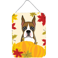 "Caroline's Treasures Boxer Thanksgiving Wall or Door Hanging Prints BB2029DS1216, 16HX12W, Multicolor"