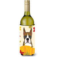 "Caroline's Treasures BB2029LITERK ""Boxer Thanksgiving"" Wine Bottle Hugger Koozie, 750ml, Multicolor"