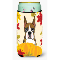 "Caroline's Treasures BB2029TBC ""Boxer Thanksgiving"" Tall Boy Hugger Koozie, Multicolor"