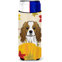 "Caroline's Treasures BB2030MUK ""Cavalier Spaniel Thanksgiving Michelob Ultra Koozies for Slim Cans, Multicolor"