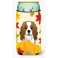 "Caroline's Treasures BB2030TBC ""Cavalier Spaniel Thanksgiving"" Tall Boy Hugger Koozie, Multicolor"