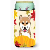 "Caroline's Treasures BB2031TBC ""Shiba Inu Thanksgiving"" Tall Boy Hugger Koozie, Multicolor"