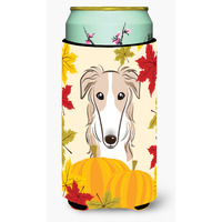 "Caroline's Treasures BB2034TBC ""Borzoi Thanksgiving"" Tall Boy Hugger Koozie, Multicolor"