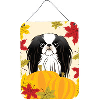 "Caroline's Treasures Japanese Chin Thanksgiving Wall or Door Hanging Prints BB2036DS1216, 16HX12W, Multicolor"