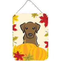 "Caroline's Treasures Chocolate Labrador Thanksgiving Wall or Door Hanging Prints BB2040DS1216, 16HX12W, Multicolor"