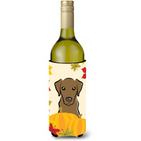 "Caroline's Treasures BB2040LITERK ""Chocolate Labrador Thanksgiving"" Wine Bottle Hugger Koozie, 750ml, Multicolor"