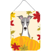 "Caroline's Treasures Italian Greyhound Thanksgiving Wall or Door Hanging Prints BB2042DS1216, 16HX12W, Multicolor"