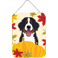 "Caroline's Treasures Bernese Mountain Dog Thanksgiving Wall or Door Hanging Prints BB2043DS1216, 16HX12W, Multicolor"