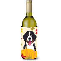 "Caroline's Treasures BB2043LITERK ""Bernese Mountain Dog Thanksgiving"" Wine Bottle Hugger Koozie, 750ml, Multicolor"