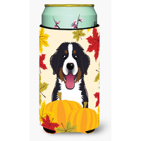 "Caroline's Treasures BB2043TBC ""Bernese Mountain Dog Thanksgiving"" Tall Boy Hugger Koozie, Multicolor"