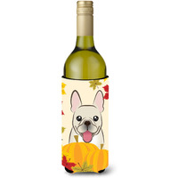 "Caroline's Treasures BB2044LITERK ""French Bulldog Thanksgiving"" Wine Bottle Hugger Koozie, 750ml, Multicolor"