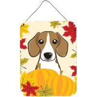 "Caroline's Treasures Beagle Thanksgiving Wall or Door Hanging Prints BB2045DS1216, 16HX12W, Multicolor"