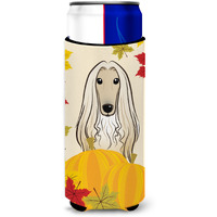 "Caroline's Treasures BB2050MUK ""Afghan Hound Thanksgiving Michelob Ultra Koozies for Slim Cans, Multicolor"