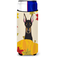"Caroline's Treasures BB2051MUK ""Doberman Thanksgiving Michelob Ultra Koozies for Slim Cans, Multicolor"