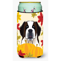 "Caroline's Treasures BB2052TBC ""Saint Bernard Thanksgiving"" Tall Boy Hugger Koozie, Multicolor"