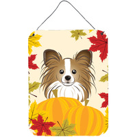 "Caroline's Treasures Papillon Thanksgiving Wall or Door Hanging Prints BB2054DS1216, 16HX12W, Multicolor"