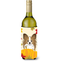 "Caroline's Treasures BB2054LITERK ""Papillion Thanksgiving"" Wine Bottle Hugger Koozie, 750ml, Multicolor"