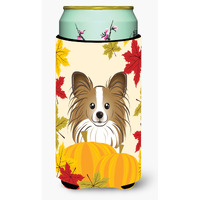 "Caroline's Treasures BB2054TBC ""Papillion Thanksgiving"" Tall Boy Hugger Koozie, Multicolor"
