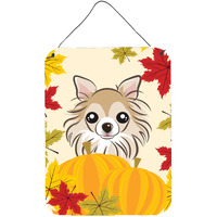 "Caroline's Treasures Chihuahua Thanksgiving Wall or Door Hanging Prints BB2057DS1216, 16HX12W, Multicolor"