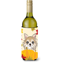"Caroline's Treasures BB2057LITERK ""Chihuahua Thanksgiving"" Wine Bottle Hugger Koozie, 750ml, Multicolor"