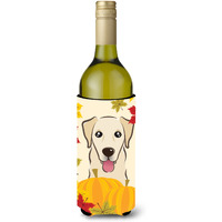 "Caroline's Treasures BB2058LITERK ""Golden Retriever Thanksgiving"" Wine Bottle Hugger Koozie, 750ml, Multicolor"