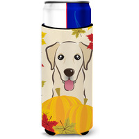 "Caroline's Treasures BB2058MUK ""Golden Retriever Thanksgiving Michelob Ultra Koozies for Slim Cans, Multicolor"