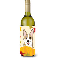 "Caroline's Treasures BB2059LITERK ""Sable Corgi Thanksgiving"" Wine Bottle Hugger Koozie, 750ml, Multicolor"