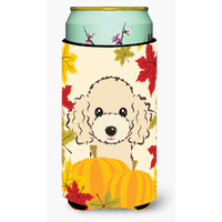 "Caroline's Treasures BB2064TBC ""Buff Poodle Thanksgiving"" Tall Boy Hugger Koozie, Multicolor"