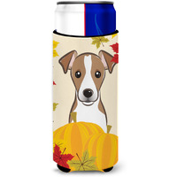 "Caroline's Treasures BB2066MUK ""Jack Russell Terrier Thanksgiving Michelob Ultra Koozies for Slim Cans, Multicolor"