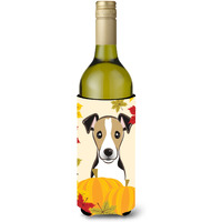 "Caroline's Treasures BB2067LITERK ""Jack Russell Terrier Thanksgiving"" Wine Bottle Hugger Koozie, 750ml, Multicolor"