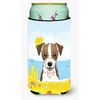 "Caroline's Treasures BB2070TBC ""Jack Russell Terrier Summer Beach"" Tall Boy Hugger Koozie, Multicolor"