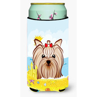 "Caroline's Treasures BB2072TBC ""Yorkie Yorkshire Terrier Summer Beach"" Tall Boy Hugger Koozie, Multicolor"