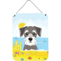 "Caroline's Treasures Schnauzer Summer Beach Wall or Door Hanging Prints BB2074DS1216, 16HX12W, Multicolor"