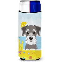 "Caroline's Treasures BB2074MUK ""Schnauzer Summer Beach Michelob Ultra Koozies for Slim Cans, Multicolor"