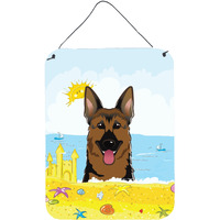 "Caroline's Treasures German Shepherd Summer Beach Wall or Door Hanging Prints BB2079DS1216, 16HX12W, Multicolor"