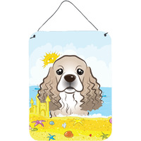 "Caroline's Treasures Cocker Spaniel Summer Beach Wall or Door Hanging Prints BB2084DS1216, 16HX12W, Multicolor"
