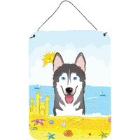 "Caroline's Treasures Alaskan Malamute Summer Beach Wall or Door Hanging Prints BB2086DS1216, 16HX12W, Multicolor"