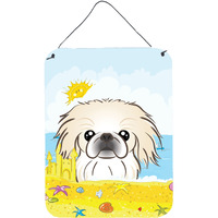 "Caroline's Treasures Pekingese Summer Beach Wall or Door Hanging Prints BB2089DS1216, 16HX12W, Multicolor"