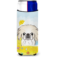 "Caroline's Treasures BB2089MUK ""Pekingese Summer Beach Michelob Ultra Koozies for Slim Cans, Multicolor"