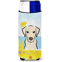 "Caroline's Treasures BB2090MUK ""Yellow Labrador Summer Beach Michelob Ultra Koozies for Slim Cans, Multicolor"