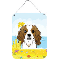 "Caroline's Treasures Cavalier Spaniel Summer Beach Wall or Door Hanging Prints BB2092DS1216, 16HX12W, Multicolor"